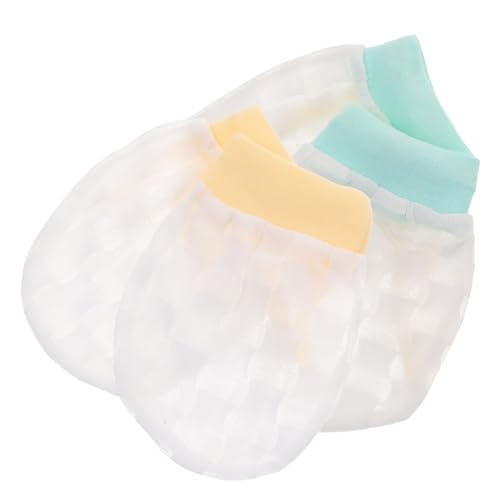 NOLITOY Ice Silk Baby Mittens 2-Pack Adjustable Anti-Scratch Infant Gloves Breathable Toddler Mittens for Newborns 6-12 Months Compact Summer Baby Accessories