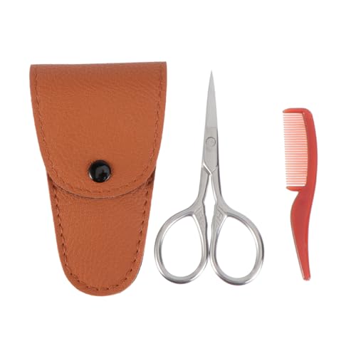 Healeved 2pcs Set Beard Shears Men Grooming Kit Beard Clippers for Men Beard Scissors Face Care Kit Mustache Scissors Beard Grooming Kit Mustache Trimming Scissors Beard Cutter
