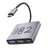 Aluminum Alloy 3-in-1 Switch 2 Dock, Bemkiru Portable Travel Dock for Nintendo Switch 2/Switch/OLED/ROG Ally/Legion GO, Switch 2 TV Docking Station Adapter with HDMI 4K@60Hz, USB 3.2 and PD 100W