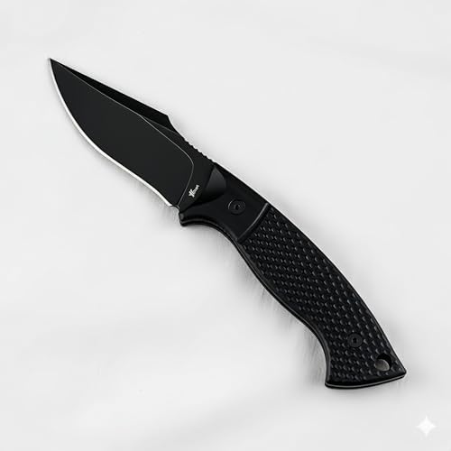 Fixed Blade Knife – Compact EDC Knife with 2.84" Harpoon Blade, Textured G-10 Handle, Full Tang, Dark Stonewash Finish, Injection Molded Sheath, Belt Clip – Tactical Survival Tool