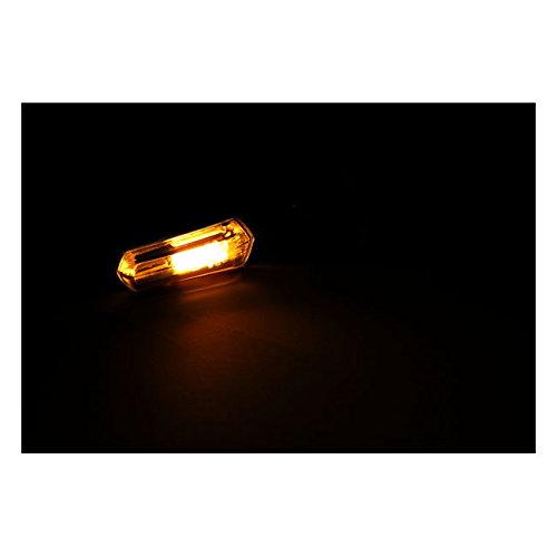 Par 2 flechas COB LED cromado delantero con lentes ahumadas 'y luces de posición homologadas universales para moto Custom Harley Davidson SPORTSTER, Dyna, Softail, Touring, VRod; Yamaha; SUZUKI;