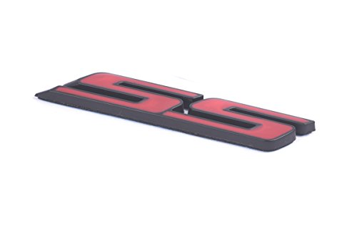 Image of Aimoll 2pcs SS Emblems ABS Sticker 3D Logo for Impala Cobalt Camaro 2010 2011 2012 2013 2014 2015 2016 2017. (Black Red)