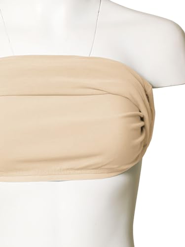 Image of MixMatchy Women's Stretchy Strapless Tube Top Y2K Bandeau Top