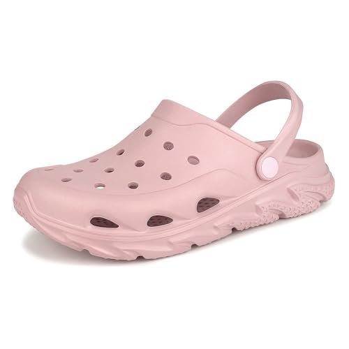 Scecocrs Womens Mens Arch Support Clogs Garden Shoes Adult Slip On Outdoor Spoort Sandals Summer Water Beach Shoes Casual Slippers Lightweight Breathable Non Slip Pink