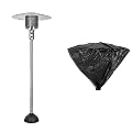 Fire Sense 45,000 BTU Natural Gas Patio Heater + Vinyl Cover for 32" Reflectors