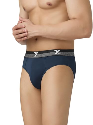 Image of XYXX Men's Aero 100% Super Combed Cotton Regular Fit Solid Anti Bacterial Briefs with No Marks Waistband (Pack of 3)