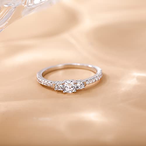 SHINYSO Wedding Band for Women Cubic Zirconia CZ Engagement Ring Anniversary and Promise Eternity Gold/Silver Ring Size 4-103