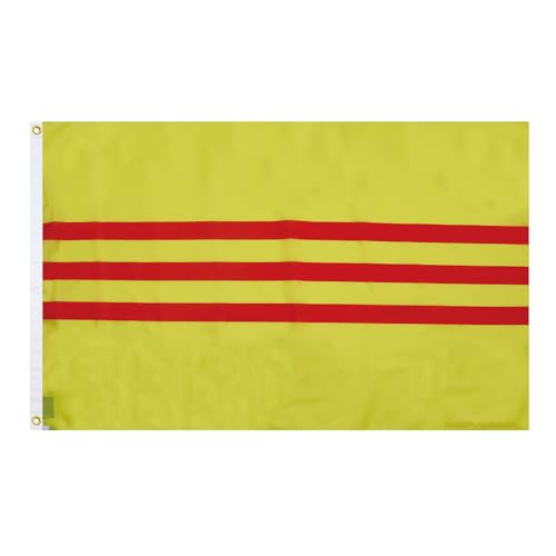 Image of AZ FLAG - South Vietnam Flag - 3x5 Ft - 100D Polyester Vietnamese Banner with Two Metal Grommets - Fade Resistant - Vivid Colors - 3' x 5' Feet - 150x90 Cm