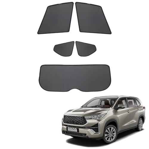 Image of Toyota Innova Hycross Magnetic Sun Shades /Curtains - Set of 5pcs Suitable for Innova Hycross 2023 Onwards