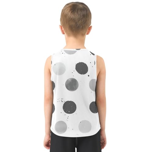susiyo Gray Polka Dot Boys Sleeveless Tank Top Girls Athletic T Shirt3