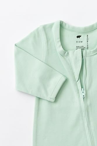 Image of monica + andy Double Zipper One Piece, 100% Organic Baby Clothes for Girls & Boys, Unisex, Preemie, Newborn & Infant Sizes