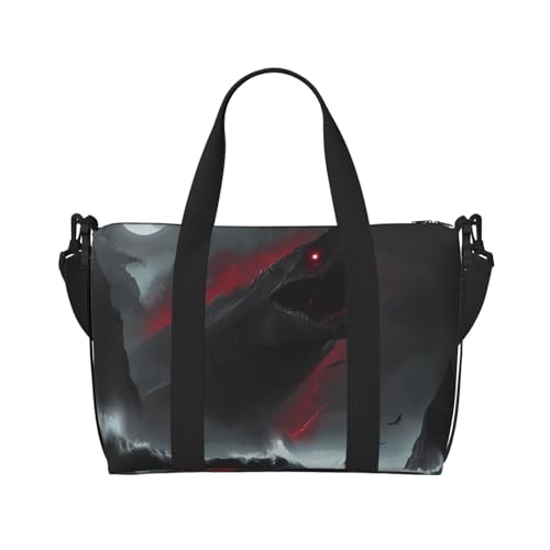 Phayah Giant Shark In The Sea Crossbody Travel Bag Overnighter Duffel Bags Carry On Size Ideal For School Or Overnight Travel Bag2