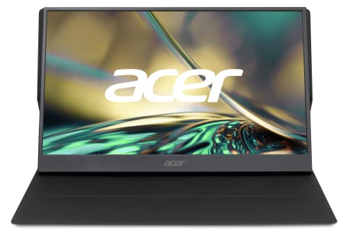 Image of acer Portable Monitor PM161Q Abmiuuzx 15.6 inch Full HD 1920 x 1080 IPS Ultra Slim Design Premium Cover I External Monitor for Laptop PC Mac I 2 x USB 3.1 Type-C Ports, 1 x Mini HDMI, 1 x Micro USB