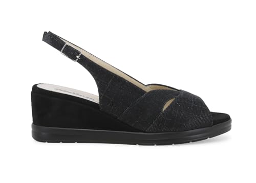 Sandale confortable femme tissu noir r80339z : la chaussure d'été essentielle