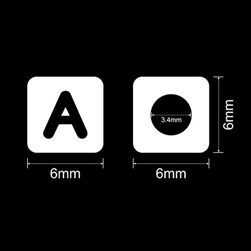 Augshy 700PCS White Letter Beads Alphabet Beads for Making DIY (6mm)