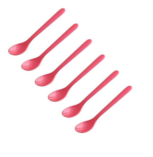 FACKELMANN | 6er Set Eierlöffel Frühstückslöffel 14 cm | Farbe: Rot | hochwertiger Kunststoff | ideal für den Frühstückstisch