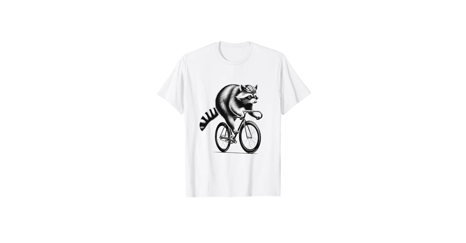 Amazon.com: Raccoon Riding Bike Biker Bicycle Lover Biking T