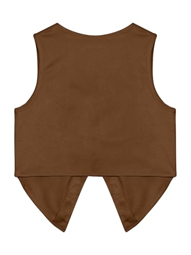 Girls Western Style Suede Fringe Vest Sleeveless Boho Jacket with Tassels Cowgirl Cardigan4