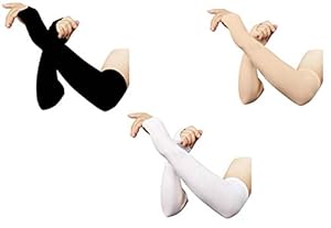 New Vastra Lok Black + White + Skin Colour finger cut Protection Arm Sleeves, hand socks for men and women (unisex) used for driving,hiking, sports,biking, cycling,sunburn, dust & pollution protection