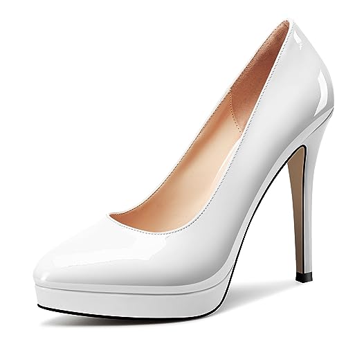 Image of Castamere Womens High Heels Platform Pumps Slip-on Stilettos 12CM Heel Office Dress Shoes