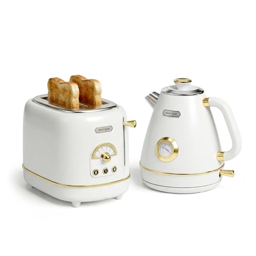 Hazel Quinn Retro Breakfast Set – 2-Slice Toaster & 1.7L Electric Kettle Bundle, 6 Browning...
