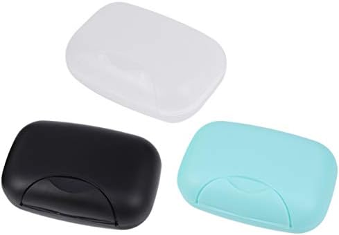 Milisten 2Pcs Travel Soap Case Box Holder Small Bath Hand Face Body Soap Storage Box Dish Container with Lid Cover for Bathroom/Camping/Gym/Business Trip Black