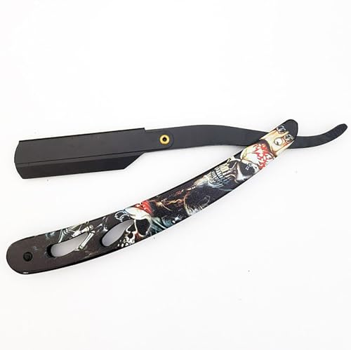 Ghost Shaving Knife Single Edge Dual Blade Razor Foldable Shaver SUS Black Hair Removal Beard Face Underarm Body Eyebrow Bikini Manual Shaving Straight Razors (Color : TD106MG5-25 Blades)