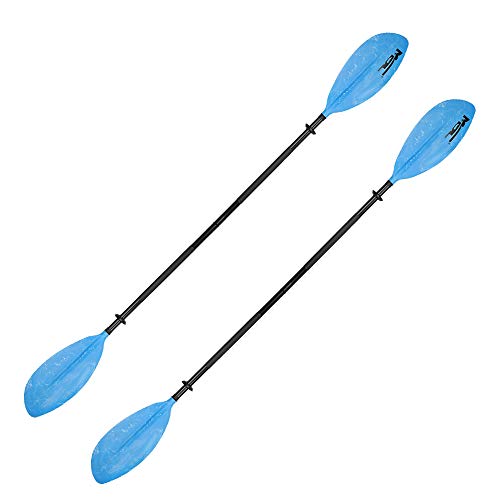 MSC Kayak Paddle,Color Available Black,Yellow,White,Olive,Blue 2-Piece (Blue, 95 inches-2 Paddles)