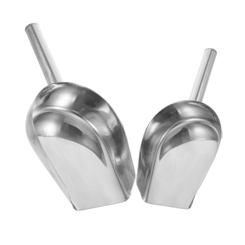 FIXOSHEE 2 piezas Pala de Cocina de Acero Inoxidable Cuchara Multiusos para Harina Granos Hielo y Patatas Resistente y Fácil de Limpiar para Hogar Bar y Buffet
