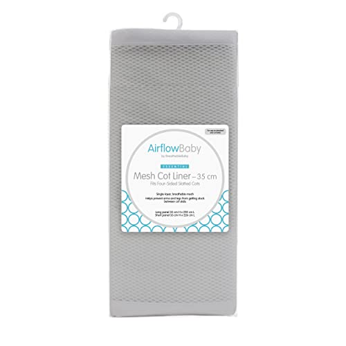 AirflowBaby by BreathableBaby Essential Tour de lit en maille anti-chocs Gris 4 côtés Cover