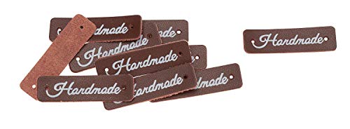 Preisvergleich Produktbild VBS Leder-Label"Handmade", 10 Stück