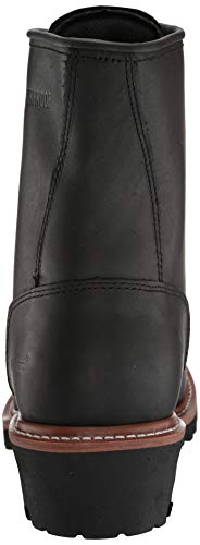 Ad Tec 9in Logger Full Grain Oiled Leather Work Boots for Men - Plain Soft Toe & Shock Absorbing Non Slip Rubber Lug Sole3