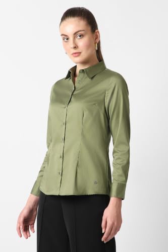 Image of Van Heusen Women's Regular Fit Solid Full Sleeve Cotton Rich Formal Shirt