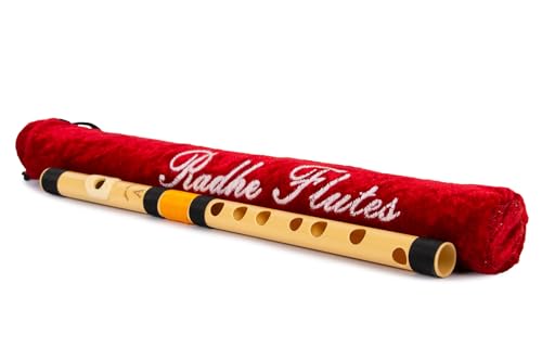 Image of Radhe Flutes PVC Fiber A Natural Bansuri Higher Octave Right-Handed | Durable, Washable, Crack-Resistant Flute with Velvet Cover, Paper Tube & Beginner Course