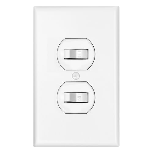 Plaque murale interrupteur bascule prise electrique blanc surdimensionne