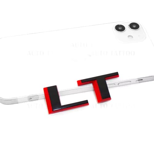 Image of Replacement for 2019-2023 Silverado 1500 Rear Tailgate LT LTZ Letter Logo 3D Emblem Badge Sticker Z71 (Red Black, LT)