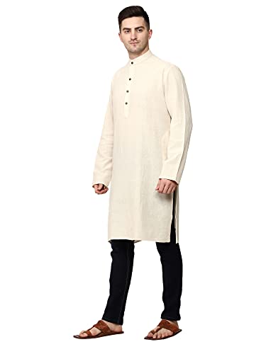 Men Handmade Cotton Round Neck Kurta Top Only Party Fashion Regular Ethinic Wear Indian Dress3
