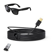 Charger for RayBan Meta Smart Glasses Accessories, 4 ft Magnetic Charging Cable for Ray-Ban Wayfarer/Skyler/Headliner Sunglasses, with USB Adapter