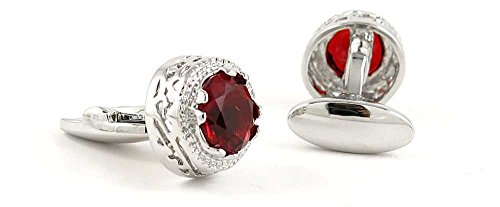 Par de mancuernas para hombre cristal rojo miniatura 2