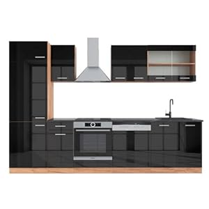 Vicco keuken R-lijn 300CM keukendelen keukenblok inbouw rood bordeaux hoogglans