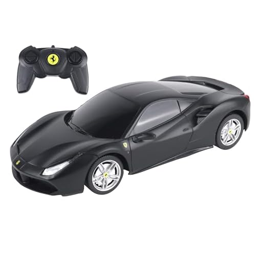 TURBO CHALLENGE - Ferrari 488 GTB - RC Prestige - 095607 - Coche a Control Remoto - Negro - 1/24 - Pilas no Incluidas - Pl&aacute;stico - Juguete para Ni&ntilde;os - Regalo - A Partir de 6 a&ntilde;os