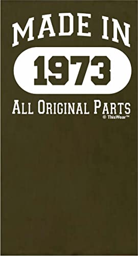 Thiswear 50Th Birthday Gift Made In 1973 Funny Apron For Kitchen Bbq Barbecue Cooking Baking Crafting Gardening Two Pocket Apron Military Green #TOP1