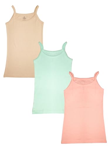 Image of KiddoPanti Girls Cotton Solid Camisole Pack of 3