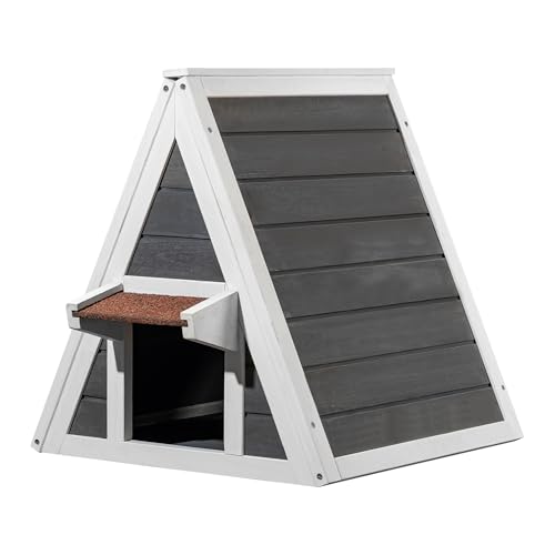 Wiltec Wetterfestes Katzenhaus 50 x 50 x 54 cm aus Holz...