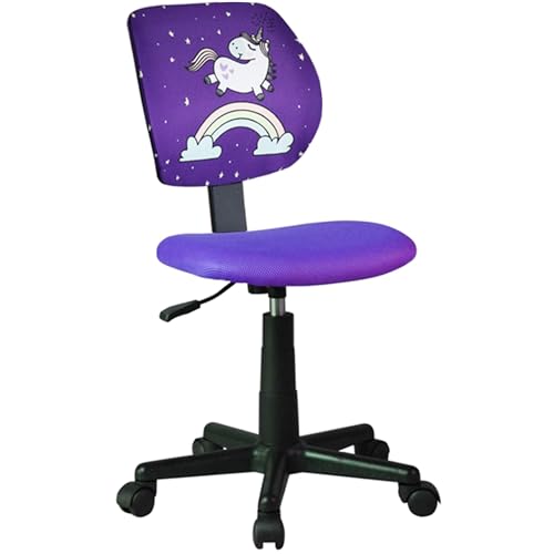 Casa Vital Chaise de bureau pour enfant 38x45x77-89 cm, pivotante 360°, hauteur réglable, tissu, plastique, 70 kg (violet)
