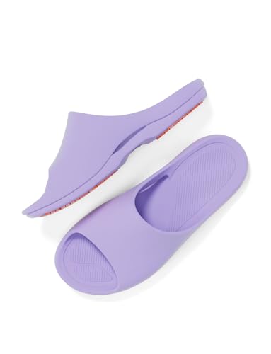 Image of KENROLL KM228 Non Slip Shower Shoes, Arch Support EVA Slides | rubber anti-slip outsole, cushioned sole, side drainage, toe protection, ideal for seniors adults family, bathroom pool beach