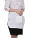 UoUo Adjustable White Half Apron with Pocket, Coffee Apron, Restaurant Apron,Classic Apron, Halloween Cosplay Apron