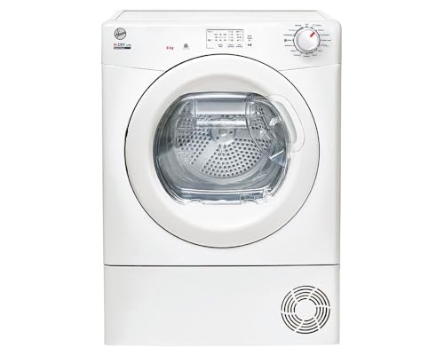 Hoover H-DRY 300 HLEH8A1LE 8KG Capacity Front Load A+ Energy 14 Programmes Sensor Dry Anti Allergy Freestanding Heat Pump Tumble Dryer - Inside Water Container - White - HxWxD(cm) 85x60x59