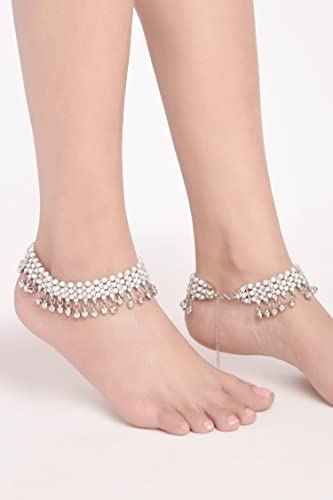 Image of Efulgenz Indian Anklets Bridal Payal Ghungroo Jhanjara Bells Ankle Bracelet