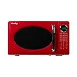 Danby DMW07E1RDB 0.7 cu. ft. Countertop Retro Microwave with 8 Preset Menus, 10 Power Levels, Timer, 700W, Red